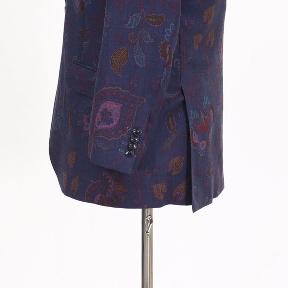 ETRO 42S Blue Blazer Sport Coat Jacket 2-Button Solid T444 - Picture 6 of 11